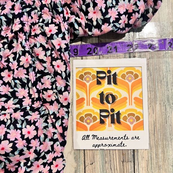 American Eagle Womens Ditsy Floral Crop Button Up Top Sz M 90s Cottage Viscose - Picture 6 of 7